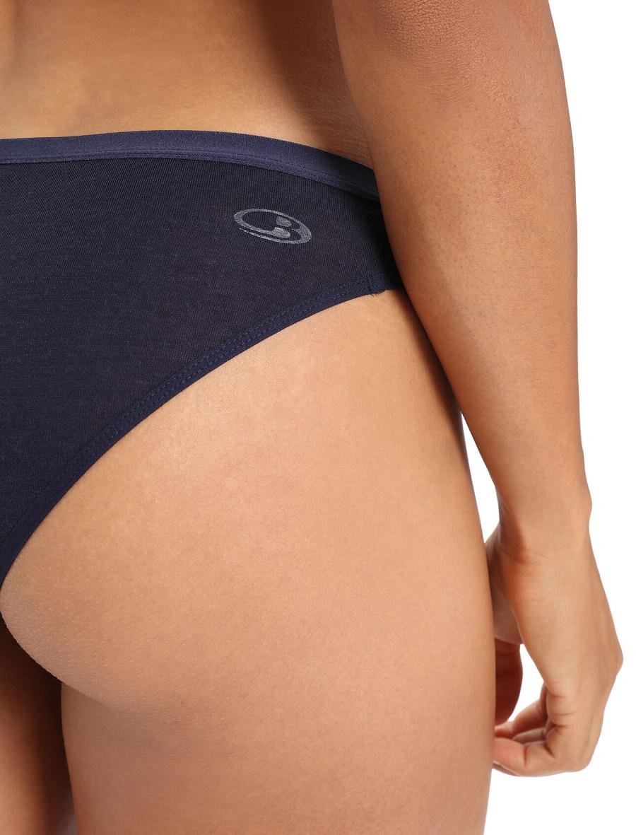 Icebreaker Merino Siren Bikini Briefs Női Fehérnemű Sötétkék | HU 1721AHKP